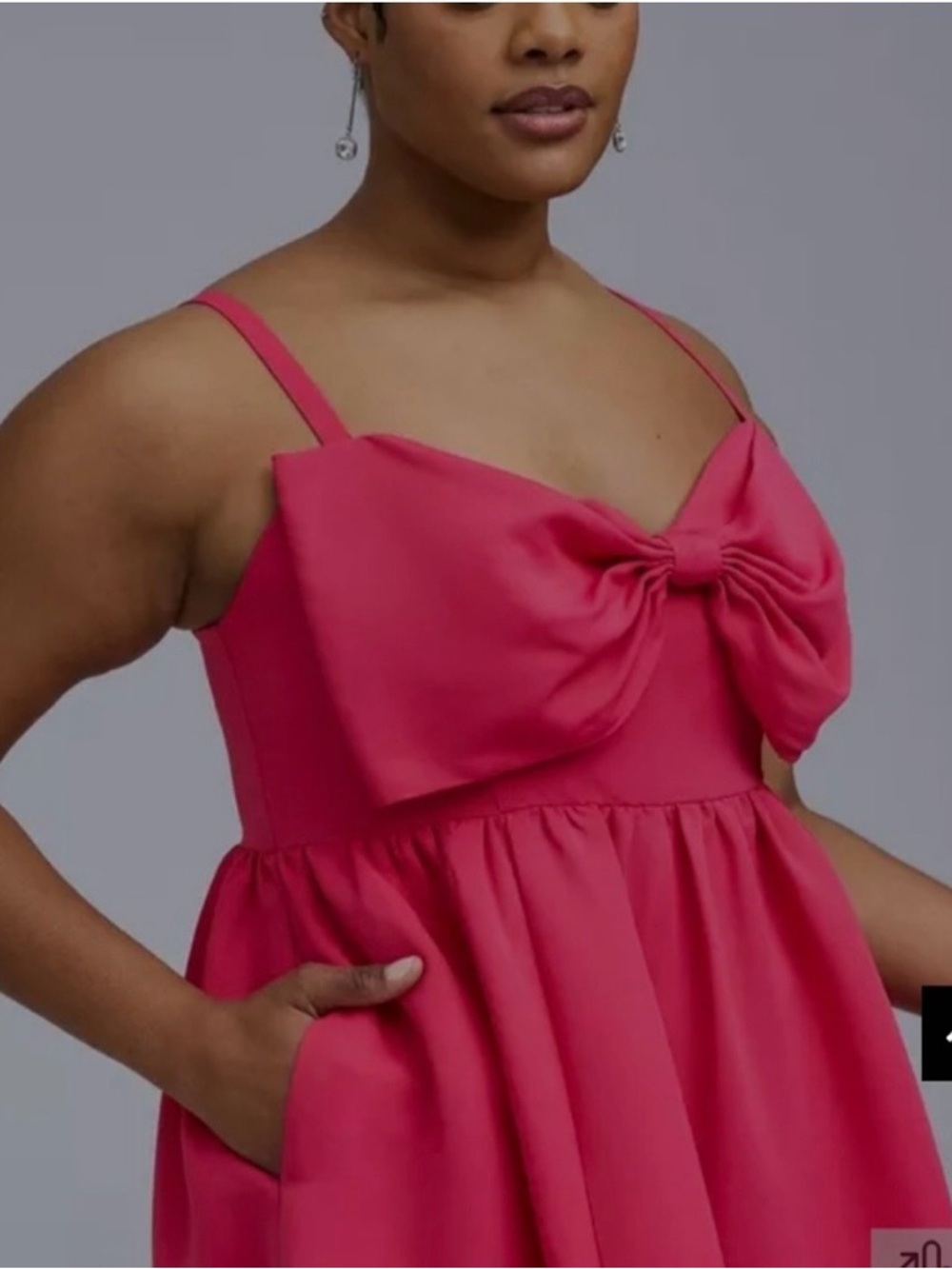 torrid Vibrant Pink Tie-Front Midi Dress - Picture 4 of 4